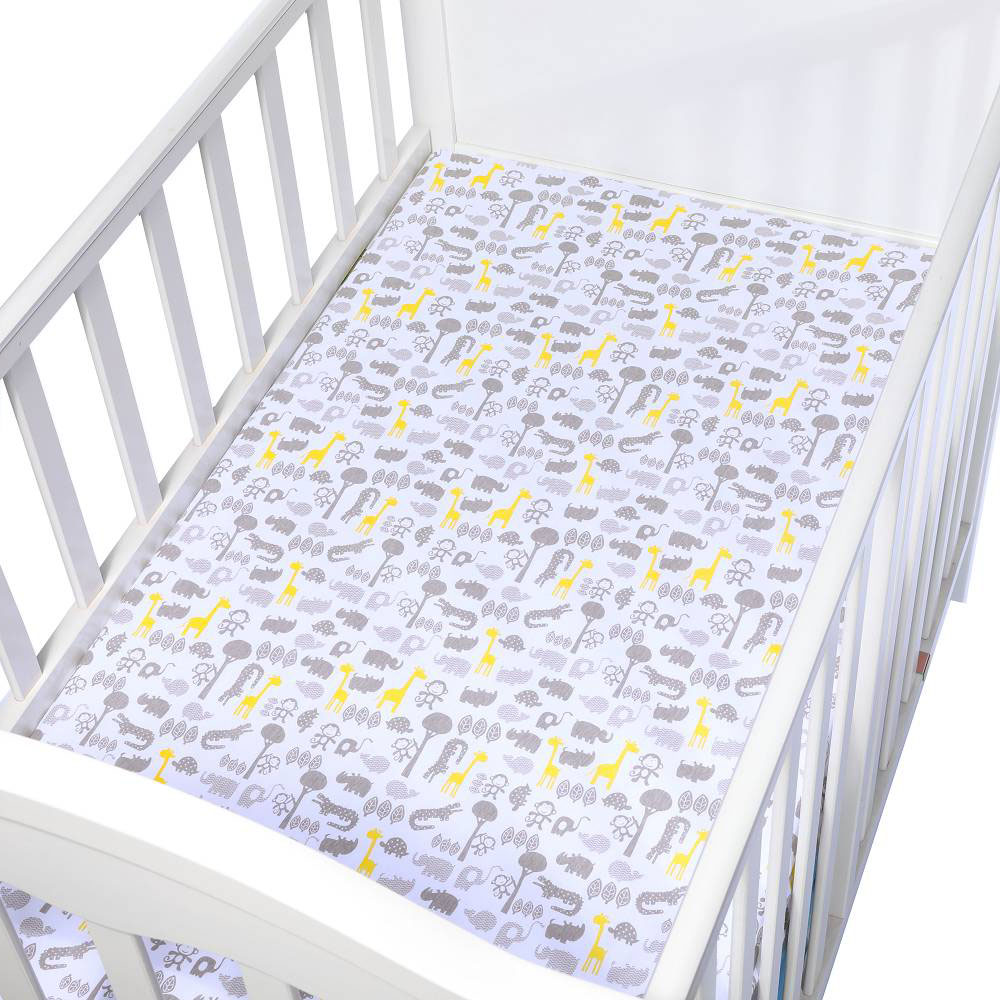 Juego de sábanas estampadas para cuna, juego de sábanas 100 algodón natural para bebés y niños